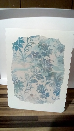 A4 Paper Abstract Teal/Green Floral on Soft Aqua Background by Susan Lapornik