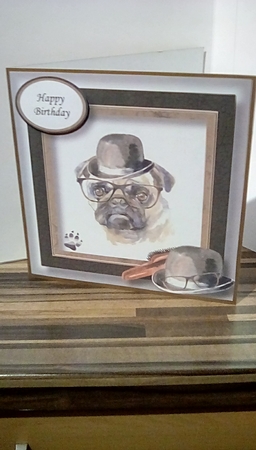 Dapper Dog For Fathers Day - Pug 8x8 by Susan Lapornik