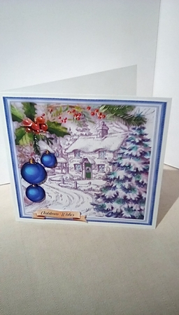 Blue Baubles and Scene by Susan Lapornik