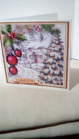 Red Baubles and Scene by Susan Lapornik