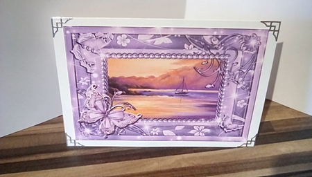 Sunset Bay and Swan Street New Forest. 2 Butterfly framed card toppers by Susan Lapornik
