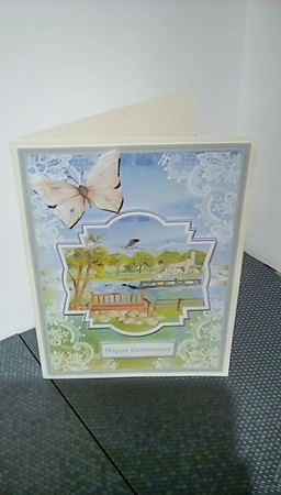 Boating down the river A5 card by Susan Lapornik