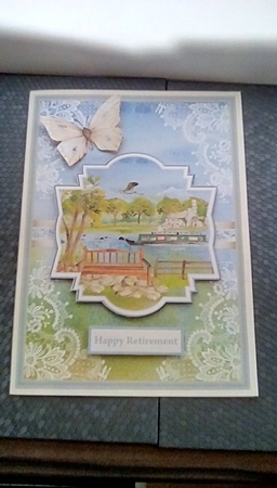 Boating down the river A5 card by Susan Lapornik
