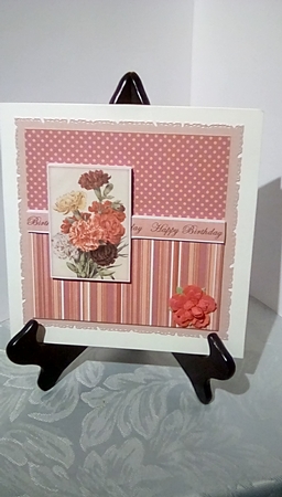 Floral Bunch Happy Birthday Matching 6inch Split Topper Insert Panel by Susan Lapornik