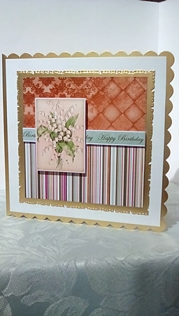 Lily of the Valley Happy Birthday 6inch Split Decoupage Topper by Susan Lapornik