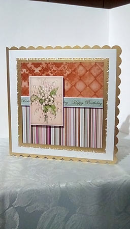 Lily of the Valley Happy Birthday Matching 6inch Split Topper Insert Panel by Susan Lapornik