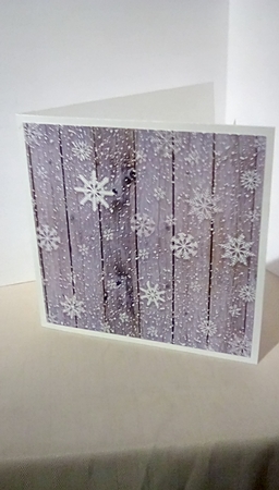 SNOWFLAKES ON NATURAL WOOD by Susan Lapornik