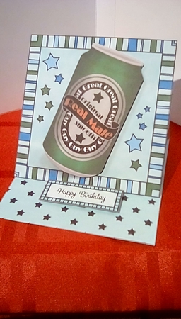 3D Easel Card Mini Kit - Beer Can - Real Male by Susan Lapornik
