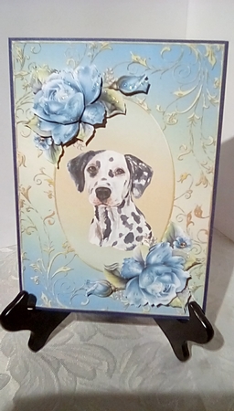 Dalmation Dog And Roses Card Front by Susan Lapornik