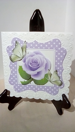 Pretty in purple polkadot 7x7 frame with purple roses by Susan Lapornik