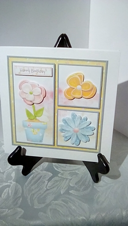 Country cottage flowers 6x6 card by Susan Lapornik