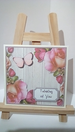 Floral card topper, Sympathy/Thinking of you by Susan Lapornik