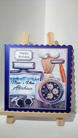Mans plan mens grooming card topper by Susan Lapornik