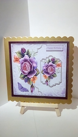 Rose and butterfly 6x6 card by Susan Lapornik