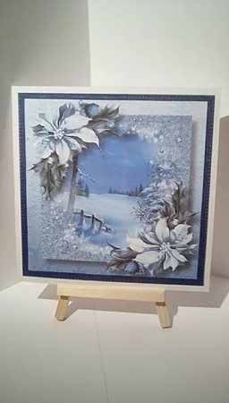 Snow Frame Christmas - Blue Snow 8x8 by Susan Lapornik