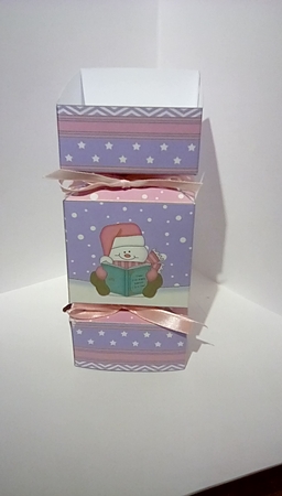 3D Large Christmas Cracker Box Mini Kit -  Snowman Oli reads an Xmas Story by Susan Lapornik