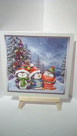cold penguins 6x6 card by Susan Lapornik