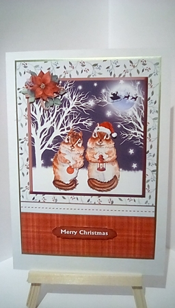 Squirrels christmas card front & decoupage by Susan Lapornik