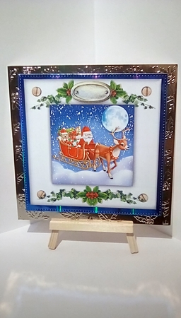 Santas On His Way - 7.5 x 7.5 Card Topper With Tags by Susan Lapornik