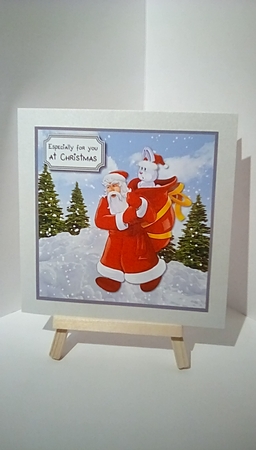Santa Christmas card topper by Susan Lapornik