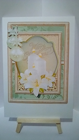 Christmas Candle in Frame with Baubles by Susan Lapornik