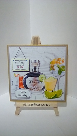 Gin themed card by Susan Lapornik