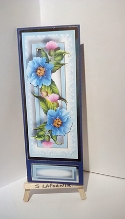 Floral Lge DL - Blue Poppies by Susan Lapornik