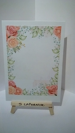 Beautiful Roses on White Watercolor A4 Background by Susan Lapornik