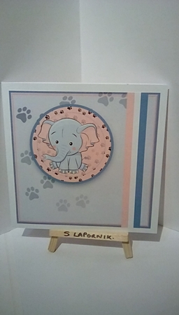 8x8 Fluffy Elephant Quick Card  by Susan Lapornik