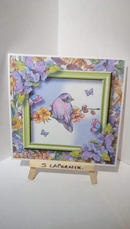 Colourful Spring Bird 2 8x8 by Susan Lapornik