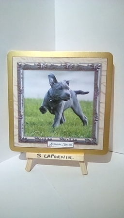 BLUE STAFFY MULTI SENTIMENT  by Susan Lapornik