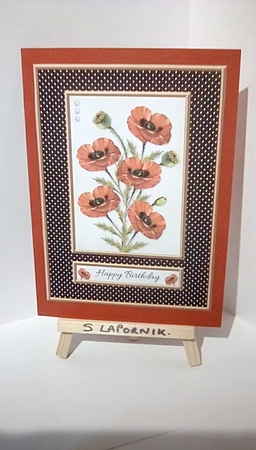 Lovely Red Poppies Birthday Topper by Susan Lapornik