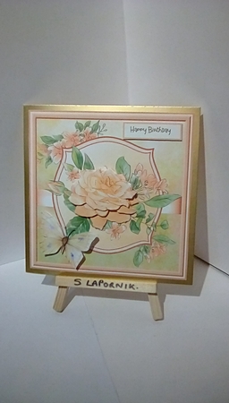 Peach rose 7x7 by Susan Lapornik