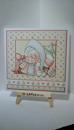 8x8 Christmas Snowman Mini Oval Pyramage Kit  by Susan Lapornik