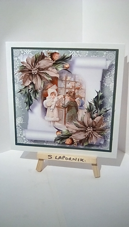Vintage Christmas Parchment Scroll 2 8x8 by Susan Lapornik