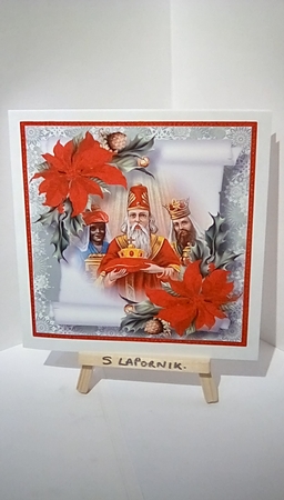 Vintage Christmas Parchment Scroll 1 8x8 by Susan Lapornik