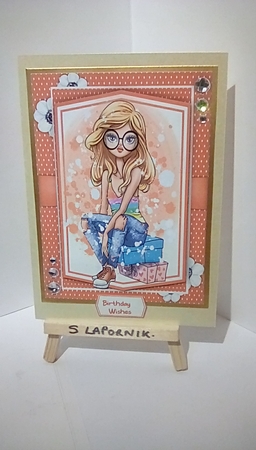 A5 , Girl on a Birthday Box by Susan Lapornik