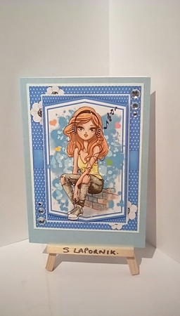A5 , Birthday Girl on a Wall by Susan Lapornik