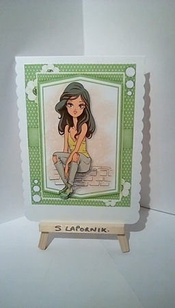 A5 , Birthday Girl on a Wall by Susan Lapornik
