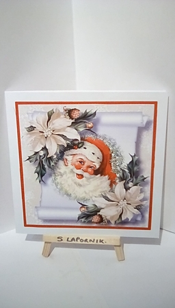 Vintage Christmas Parchment Scroll 7 8x8 by Susan Lapornik