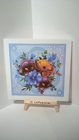 Beautiful Blue Posy , 7x7 by Susan Lapornik