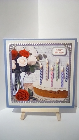 Birthday cake and roses by Susan Lapornik