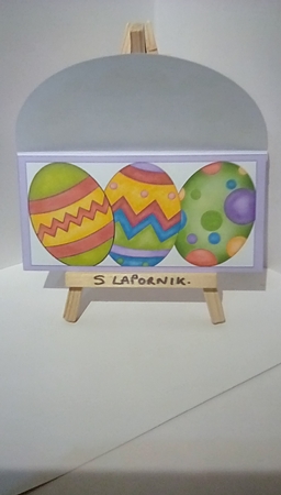 Brightly Painted Eggs Money Wallet Blue by Susan Lapornik