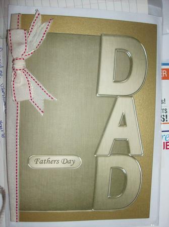 5 x 7 Elegant Metallic Dad Shaped Card by susan luck