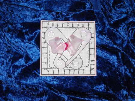 8 x 8 Baby Girl Nappy Pins Scalloped Corner Topper Featured Gallery Photo
