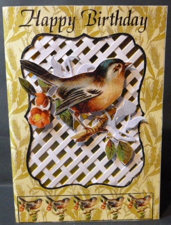 Bird on Branch - Trellis Card Kit by Susan Powell-Barton