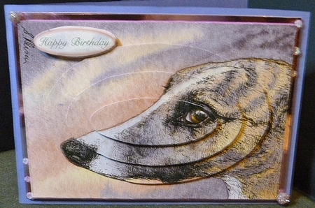 Brindle Whippet Greyhound Dog Oval Pyramid by Susan Powell-Barton