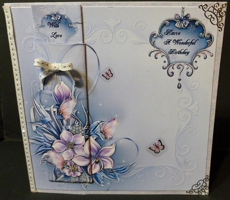 Lavender Blue Flowers Bookmark Card by Susan Powell-Barton
