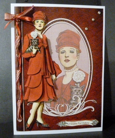 Lady in Red Fashion Reflections Decoupage by Susan Powell-Barton