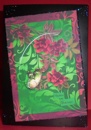 Japanese Floral Notecards 11, Climbing Rose, A5 Pyramid Card by Susan Powell-Barton